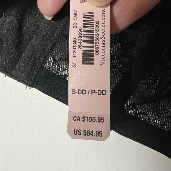 NWT-Victoria Secret Croquet Lace Babydoll Layering Pink Black Corset Sz S -DD - Picture 5 of 5